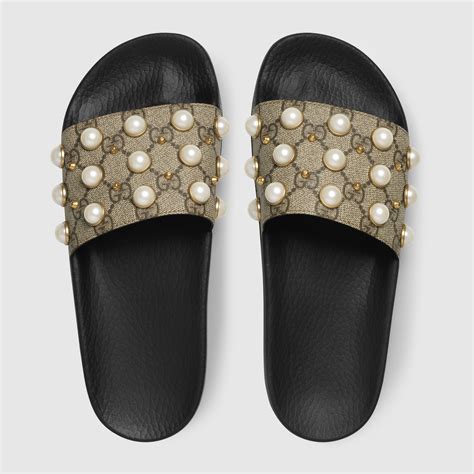 gucci slide sandals pearl|Gucci slides clearance.